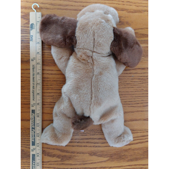 Ty Beanie Buddies Baby Bones Dog Plush aBrown Stuffed Animal Laying Down Toy - Picture 6 of 7